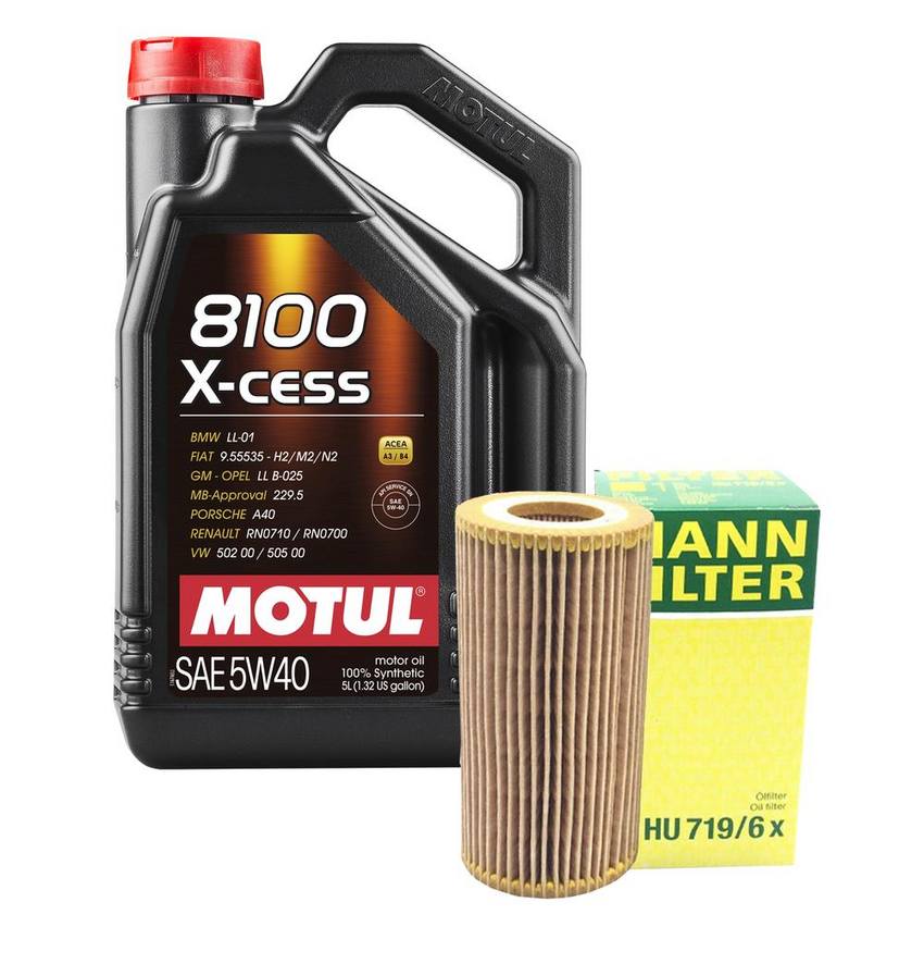 VW Engine Oil Change Kit - Motul 06D115562 (5W-40) (X-CESS 8100)